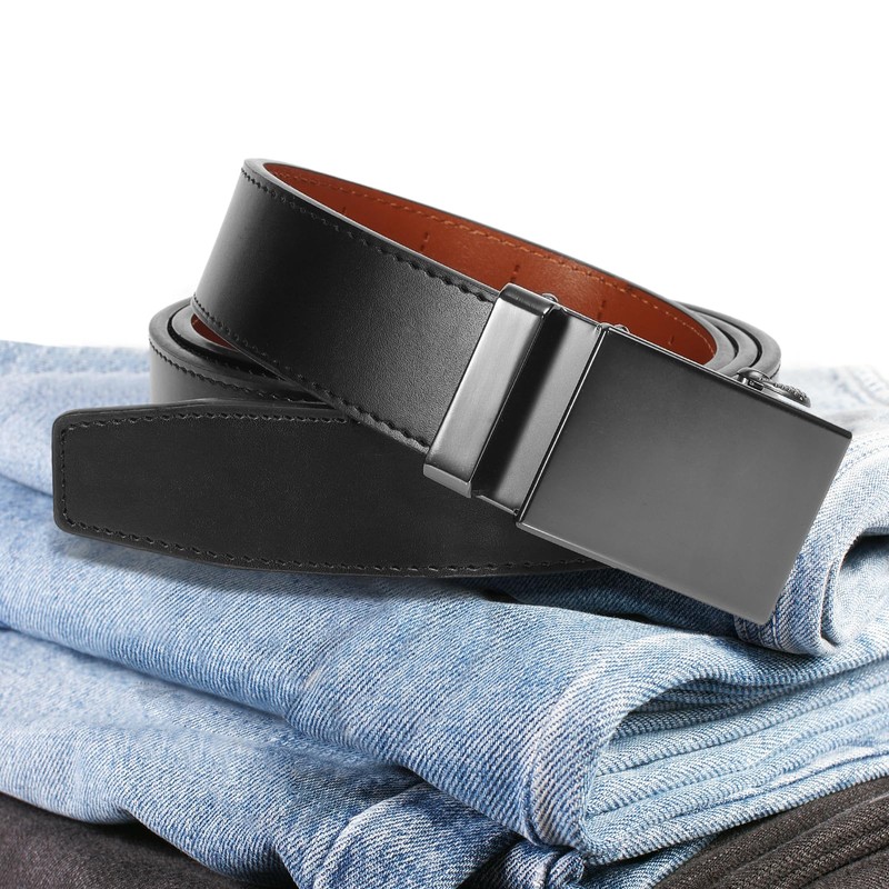 Nelbons Men's Belt Ratchet Belt Automatic Buckle for Men Suit