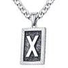 XIRUVE Men's Women's Stainless Steel Letter A to Z Square