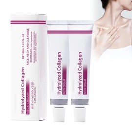 Tkekruh 2pc Neck Cream 40g, Nackenstraffende Creme, Hals Creme, Hydrolized Collagen Faltencreme für Hals und Dekolleté mit Hyaluron und Kollagen, Glatte Haut, Enhance Elasticity