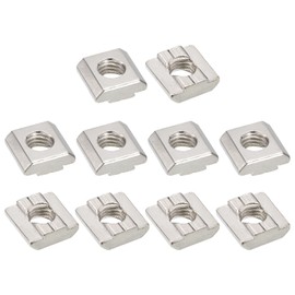sourcing map T Nuts, 50pcs - Nickel Plated Carbon Steel T Slot Bolts, 3030 Series M8 Hammer Head Fastener, Sliding T Nuts for Aluminum Extrusion Profile (Silver)