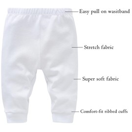 kavkas Infant and Toddler Active Pants Unisex Cotton Trousers Solid Color Baby Basic Jersey Leggings Boy Girl Bottoms, Grey Blue Navy 0-3 Months