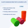 Elastic Bandage Wrap 3-Pack with Closure Clips, Comfortable Compression Support