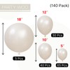 PartyWoo Pearl Beige Balloons 140pcs Different Sizes Pack of 18