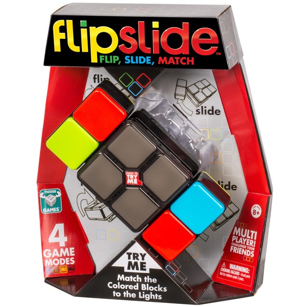 Oonies Flipslide Game, Electronic Handheld Game | Flip, Slide, and Match the Colors to Beat the Clock - 4 Game Modes - Multiplayer Fun,Black,3.23'' x 8.66'' x 10.28''