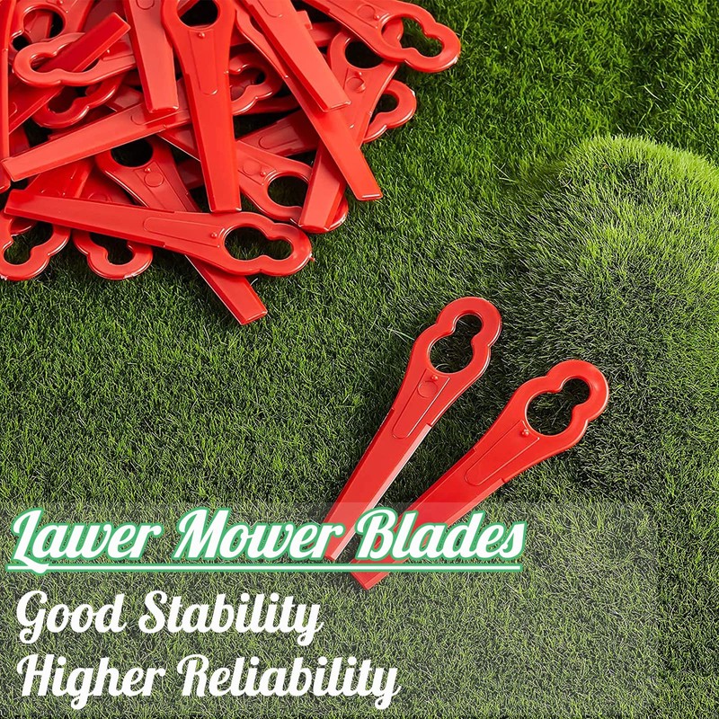 Xerteam 100 Pcs Garden Mower Replacement Blades, 83 mm Plastic