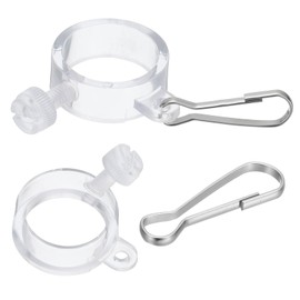 PATIKIL Flag Pole Ring Fit Flagpoles Diameter 3/4" to 1", 2 Pcs Flag Pole Parts Accessories Plastic Flag Rings with Hook to Prevent Wrapping, Transparent