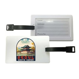 Seoul South Korea Design C Souvenir Luggage Tag 4-Pack
