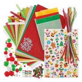 Baker Ross FX811 Christmas Bumper Craft Pack - Christmas Arts and Crafts Supplies for Kids