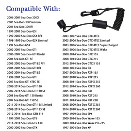 SeDeplacer 515-177-057 Ignition Key Cap & floating clip on style lanyard Compatible with All seadoo and Skidoo Models, Black, Large