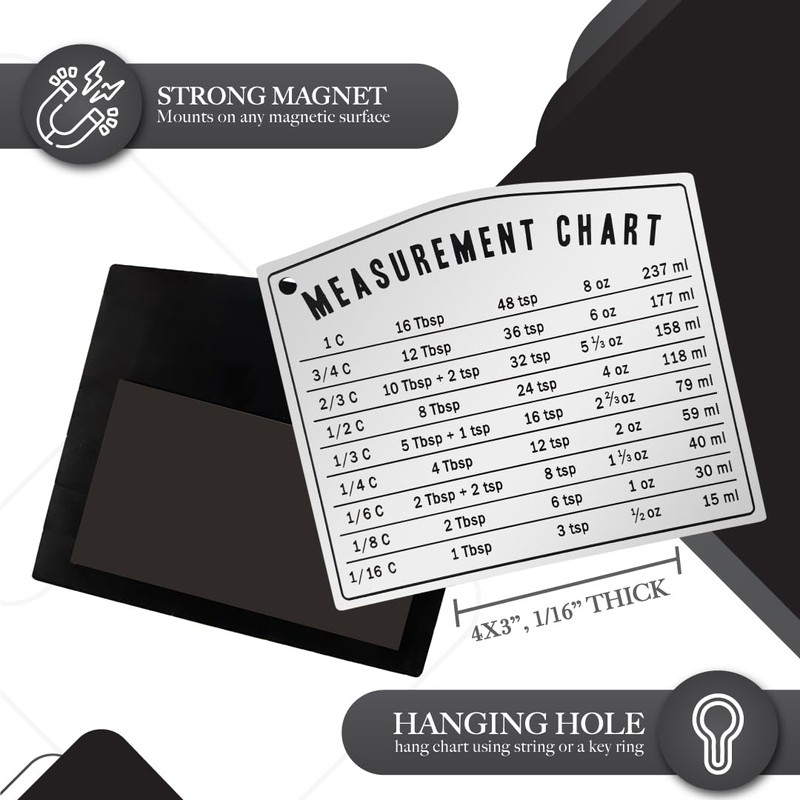 Kitchen Baking Measurement Conversion Chart Magnet | Must Have for