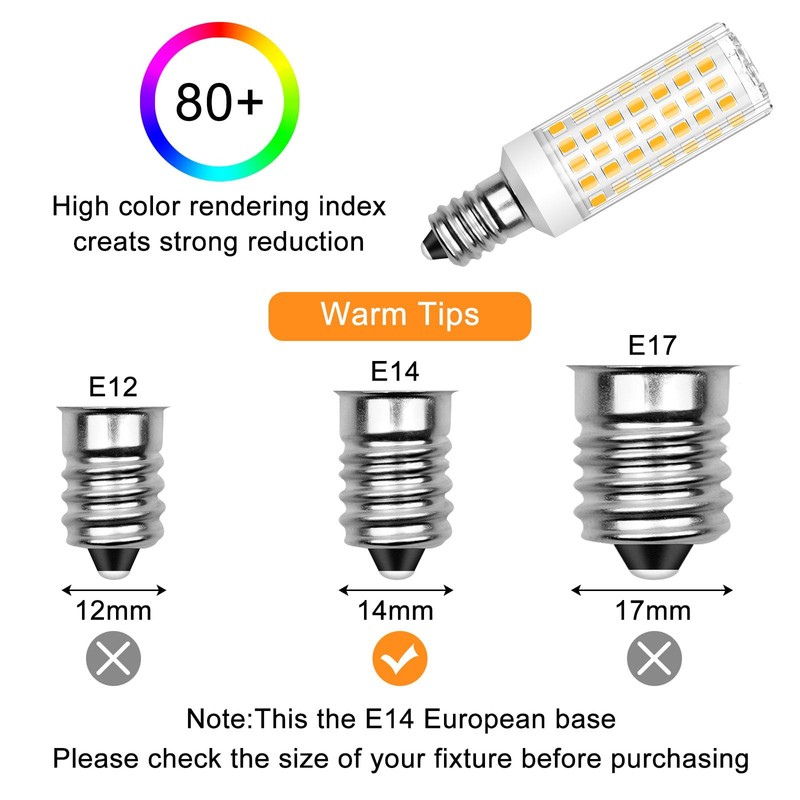 LFLAMPON Dimmable E12 Led Bulbs 3000K Warm White 5W, Replace