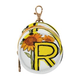 R Letter Flower Yellow Baby Girl - Soporte para chupetes de viaje con cierre y clip para cambiar, contenedor para chupones de Bebes