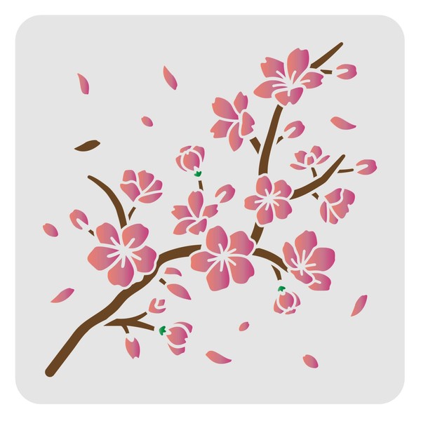 FINGERINSPIRE Cherry Blossom Stencil Template 30 x 30 cm Plastic