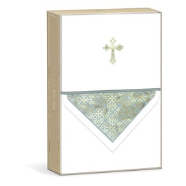 Punch Studio Embellished Note Cards and Envelopes, Cross (46746)