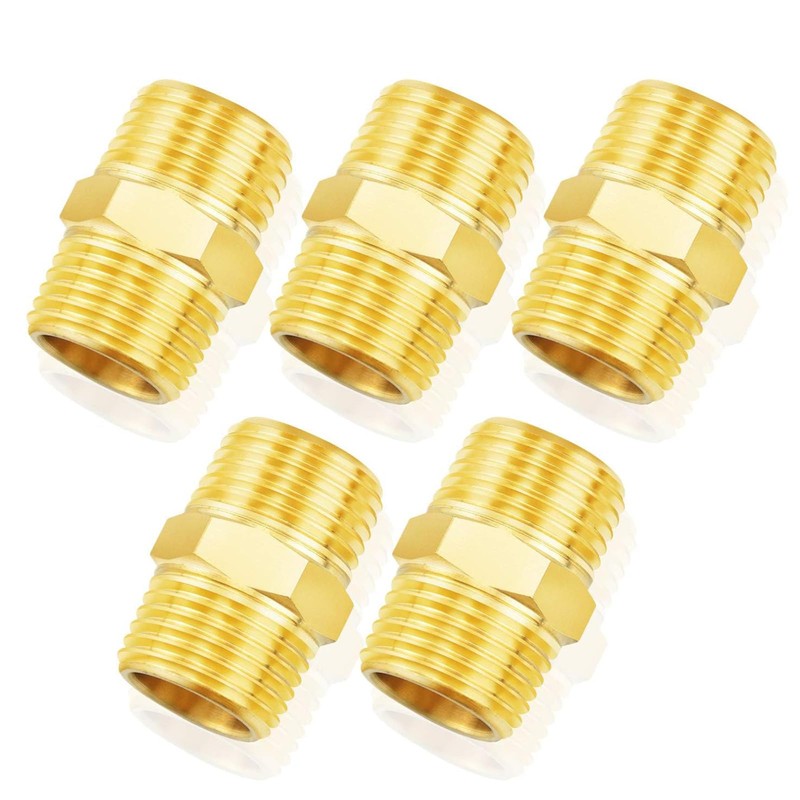 TAILONZ PNEUMATIC 1/2" BSP Male Pipe Hex Nipple, Brass Pipe