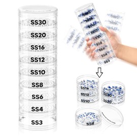 CUPOITA Rhinestone Sorter Tower, Rhinestone Sorter by Size for Crafts, Stackable Rhinestone Sorter Shaker Tower by Size, A Sorting System for Separating Rhinestones by Size from SS3 to SS30