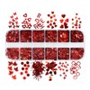 Red Nail Glitter Sequins 3D Holographic Valentine Heart Nail Art