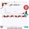 321Done Floral Blank Gift Certificates (Set of 24 and Envelopes)