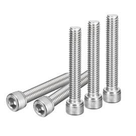 DTGN 5/16-18x2" (DxH) Hex Socket Screw - Pack of 10 - Good for Furniture Fixings - Full Thread 304 Stainless Steel Round Head Hex Screws - Silver