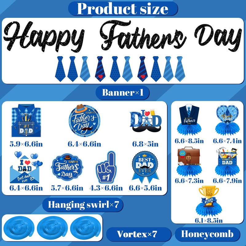 Fathers Day Decorations, Best Dad Ever Decorations with Happy Fathers