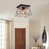 Q&S Rustic Farmhouse Ceiling Light Fixture Flush Mount Vintage Ceiling