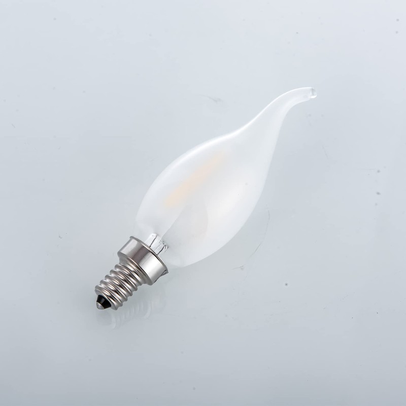 Frosted LED Candelabra Bulbs 60 Watt Flame Tip Chandelier Light