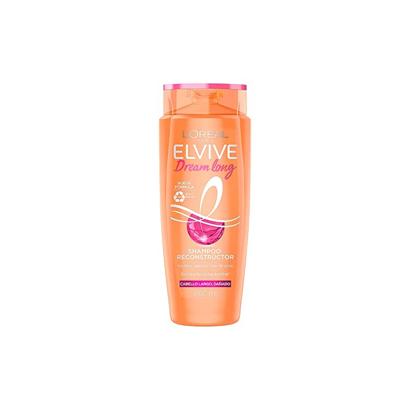 L'Oréal Paris Shampoo para Cabello Dañado, Dream Long Elvive, 680