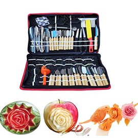 Kitchen Carving Knife Set 80Pcs Peeling Cutting Tool Kit Fruit Vegetable Food Cutter Shaping Chef DIY Tools with Carrying Case