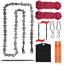 53 Inch Hand Rope Chain Saw High Reach Tree Limb Chain Saw with 68 Teeth Sharp Manual Pocket Rope Chainsaw Tree Cutting Tool for Gardening Camping Survival Gear