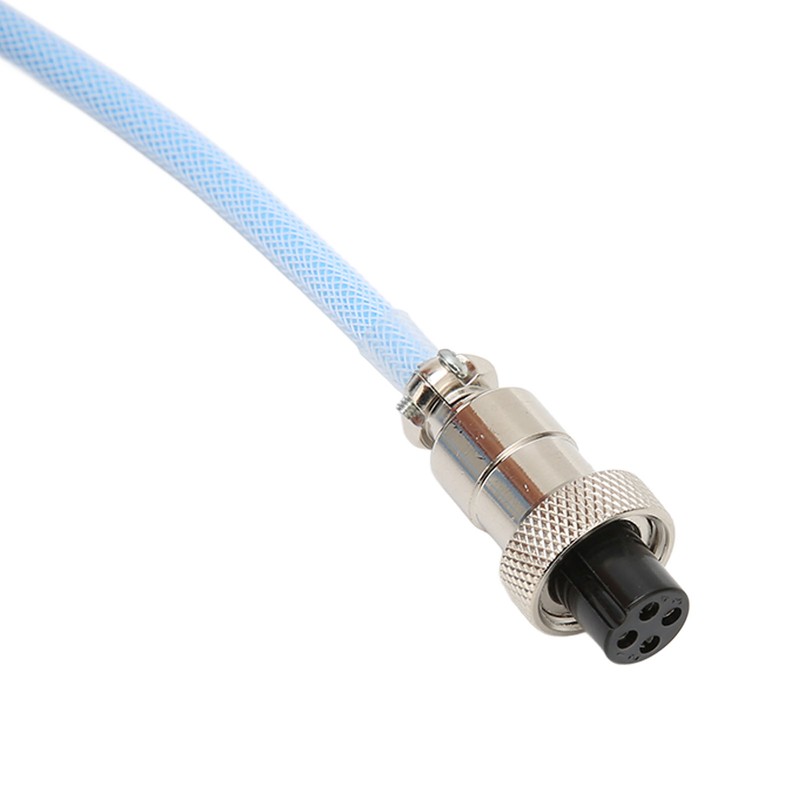 Mechanical Keyboard Cable Double Sleeve Custom Coiled with Detachable Metal