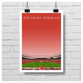 GroundDesigns ARSENAL FC Football Gift EMIRATES STADIUM Art Unframed A3 Print AFC