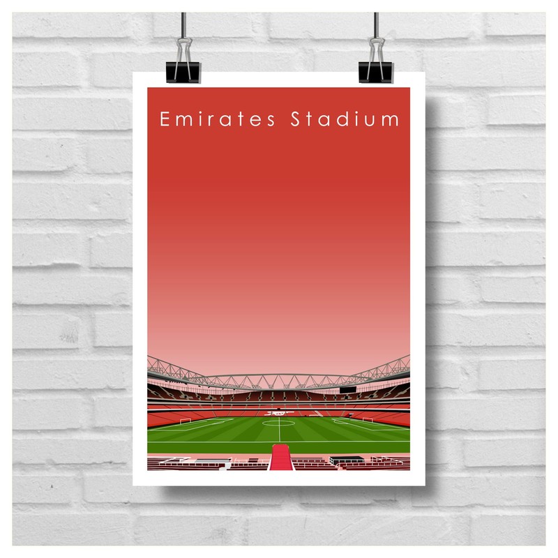 GroundDesigns ARSENAL FC Football Gift EMIRATES STADIUM Art Unframed A3