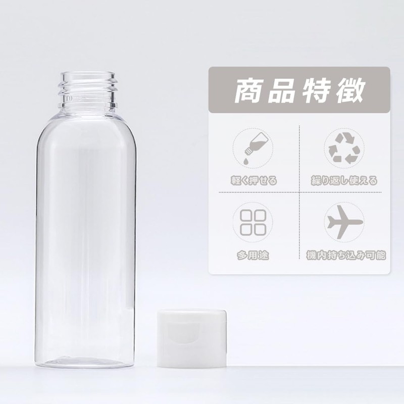 LKCCTK Travel Bottles 100ml 10 pcs Transparent Mini Bottles Travel