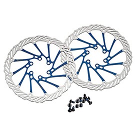 Dymoece Pack of 2 Bicycle Brake Discs 6 Holes with 12 Screws Compatible with Shimano Tektro Avid Magura Hayes 160 mm/180 mm