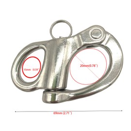 M9LZY 4pcs 2-5/8” Fixed Bail Snap Shackles 316 Stainless Steel for Bracelet Sail Boat Yacht