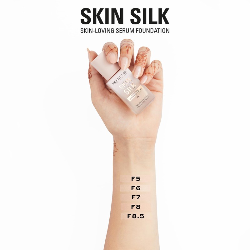 Makeup Revolution, Skin Silk Serum Foundation, Light to Medium Coverage,