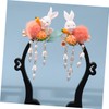 IWOWHERO 2Pcs Rabbit Hairpin with Dangle Tassel Cute Bunny Hair