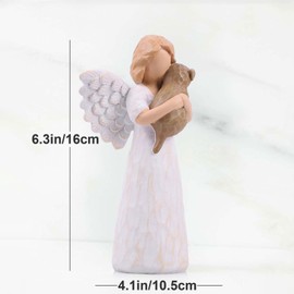 Dog Memorial Gifts for Loss of Dog - Sympathy Keepsake, Pet Remembrance for Loss, Rainbow Bridge Figurines, Bereavement Angel Statue, Hand-Painted Condolence for Passed Companion & Pet Lovers