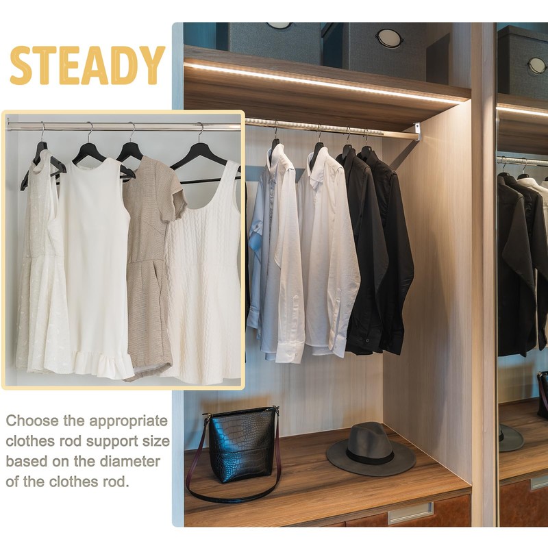 2 Pieces Clothes Rail Holder Clothes Rail Holder Titanium Alloy