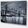 Designart PT9959-60-28 Panorama New York City at Night-Cityscape Canvas print-60x28