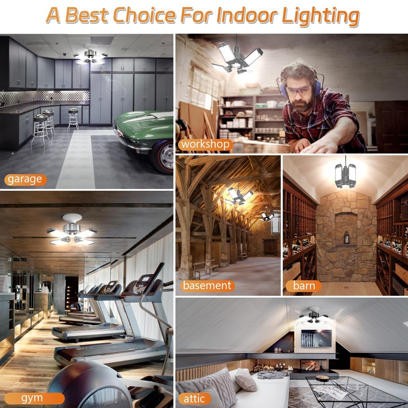 XINGHUANLIT LED Garage Light - 120W Garage Lights Ceiling LED