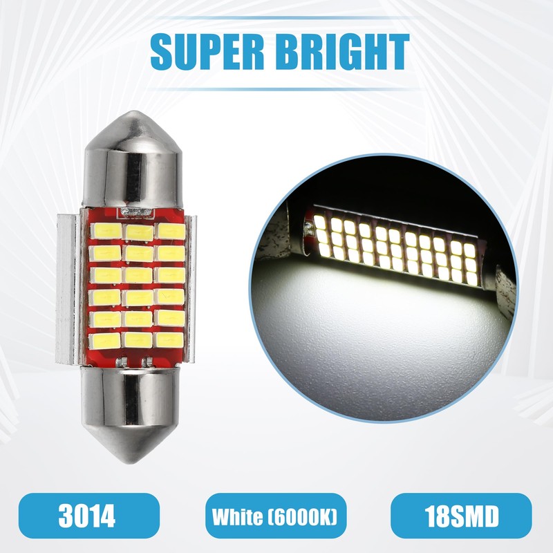 X AUTOHAUX LED Festoon Light White 41mm 211 212 33SMD