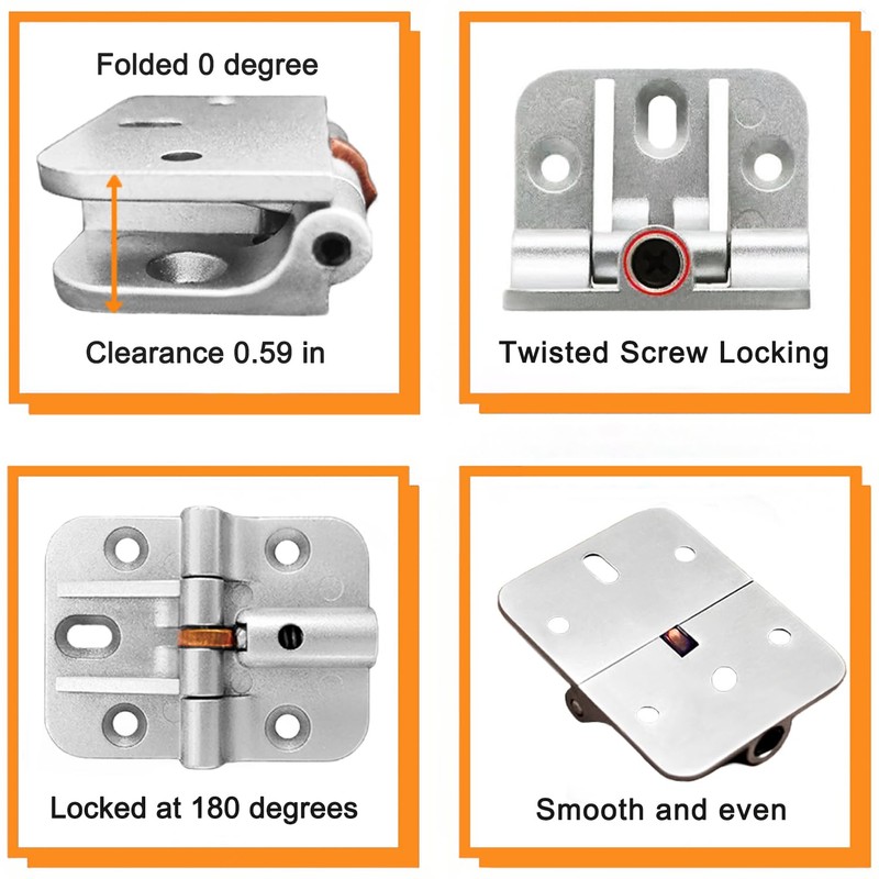 ANTEISI Adjustable 180 Degree Locking Hinges,Zinc Alloy 180 Degree Drop