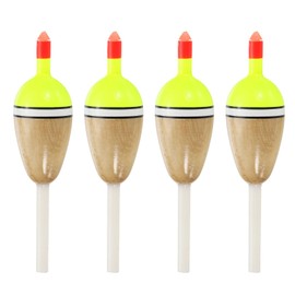 PATIKIL Fishing Floats Rigs 1.5 Inch, 4 Pack Oval Fishing Bobbers Stick Slip Bobbers Fishing Accessories with Buoyant Balsa Wood Body for Crappie Freshwater Fishing Tackle, Red/Yellow