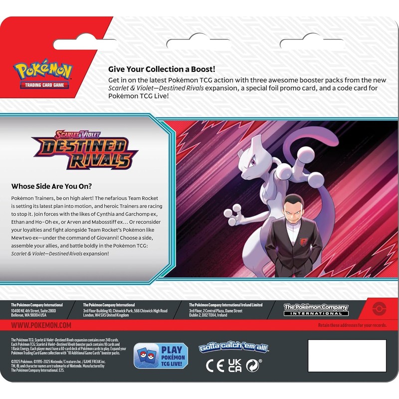 Pokemon TCG Scarlet & Violet Destined Rivals Three Booster Blister