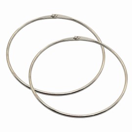 Landrain Pack of 2 Large Key Rings 150 mm Key Rings Large Key Ring with Quick Release, silver