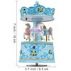 MS. WENNY Handcrafted Blue Carousel Music Box with Lights, Resin