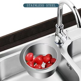 Stainless Steel Swan Sink Strainer Basket, Kitchen Over Sink Drainer, Hanging Filter basket, Corner Drain Basket with Towel, Multifunctional Colander for Inside Sink Filter Kitchen Waste