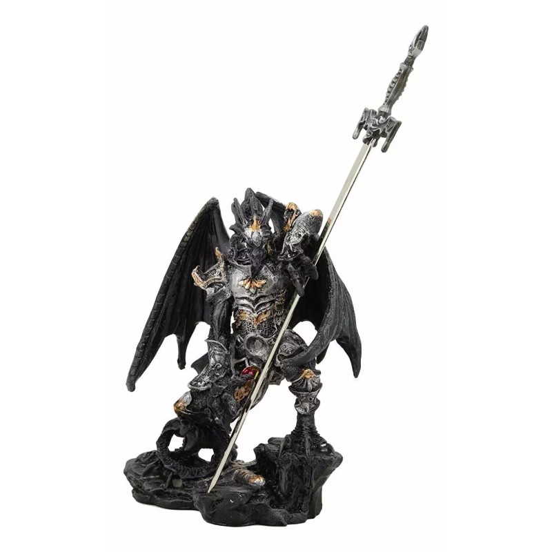 Ghost Elemental Dragon With Battle Armor And Long Sword Letter