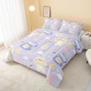 QOOMO Kawaii Bear Comforter Queen Size,Cartoon Bear Comforter Set for